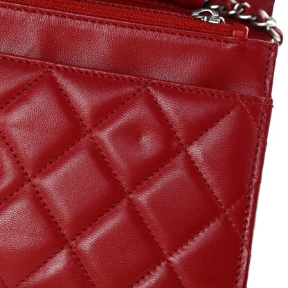 Chanel Lambskin Quilted Wallet on Chain WOC Red 5 of 5