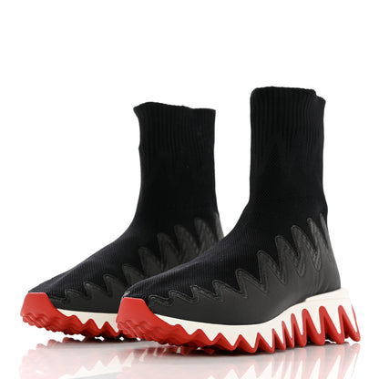 Christian Louboutin Knit Mesh Sharky Sock Sneakers 37 Black 3 of 8