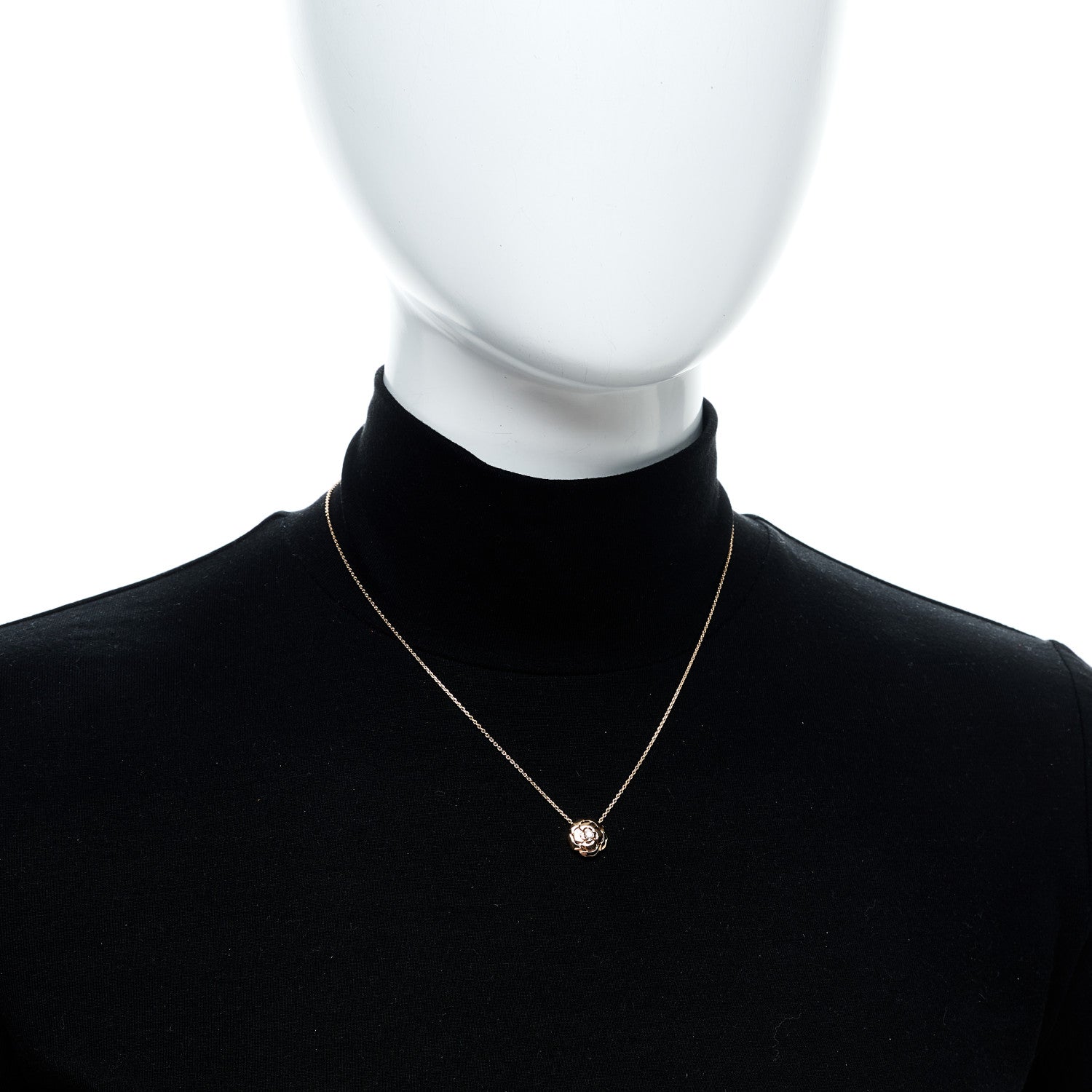 Chanel 18K Rose Gold Diamond Extrait de Camelia Pendant Necklace 2 of 8