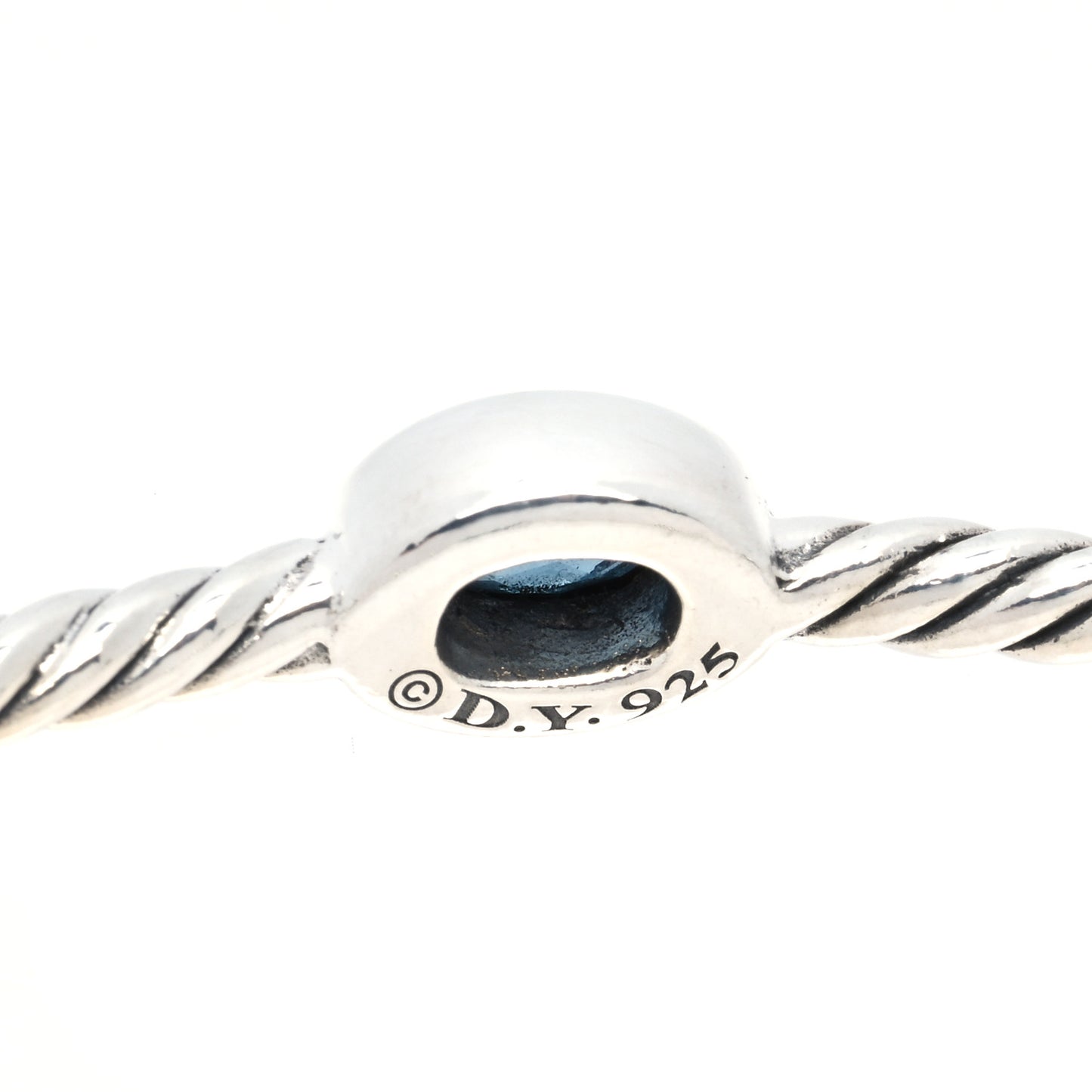 Sterling Silver Blue Topaz 3mm Color Classics Four Station Bangle Bracelet