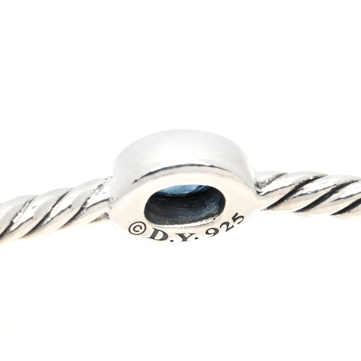 David Yurman Sterling Silver Blue Topaz 3mm Color Classics Four Station Bangle Bracelet 4 of 4