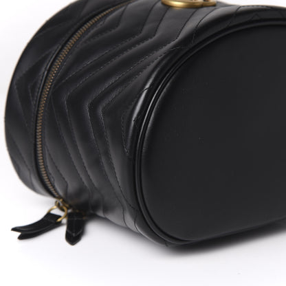 Gucci Calfskin Matelasse Small GG Marmont Vanity Cosmetic Case Black 6 of 10