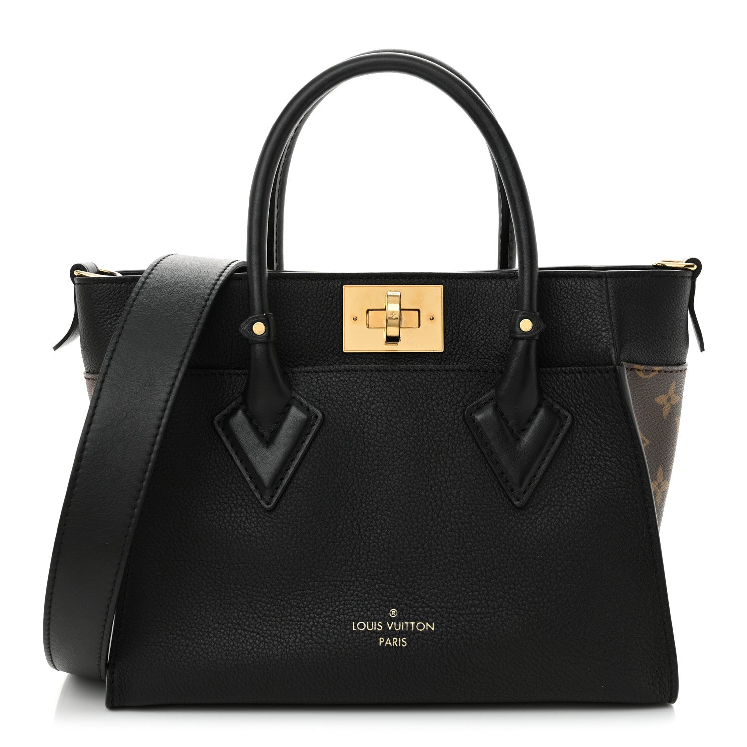 Louis Vuitton Calfskin Monogram On My Side PM Black 1 of 9