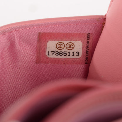 Chanel Lambskin Camellia Embossed Wallet on Chain WOC Pink 8 of 8
