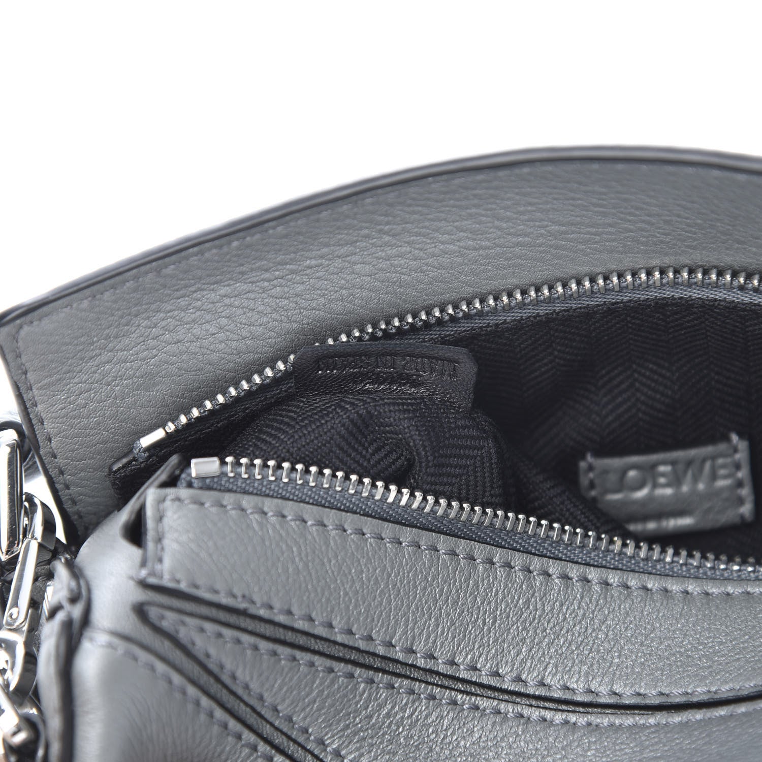 Loewe Calfskin Mini Puzzle Bag Gunmetal 7 of 10
