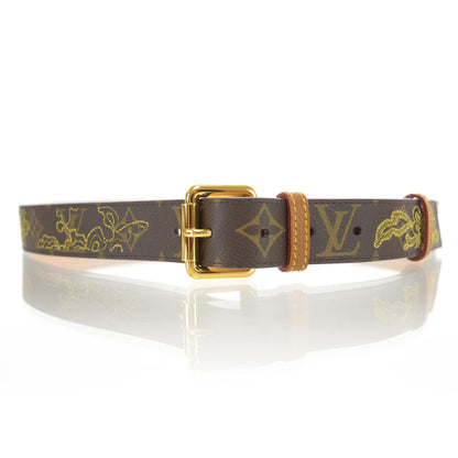 Louis Vuitton Monogram Dentelle Belt w Gold Buckle 90 36 1 of 9