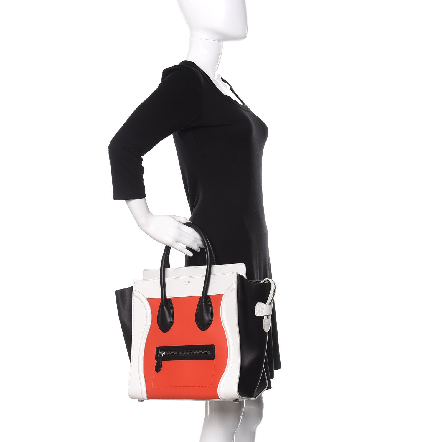 Celine Smooth Calfskin Mini Tri-Color Luggage Vermillion 2 of 17