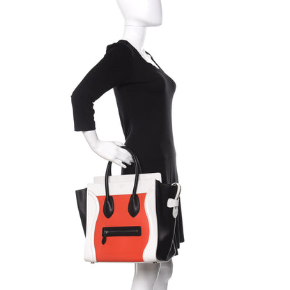 Celine Smooth Calfskin Mini Tri-Color Luggage Vermillion 2 of 17