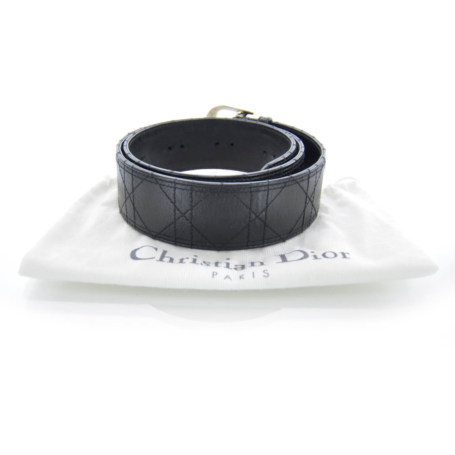 Christian Dior Cannage Belt 85 Black 3 of 5