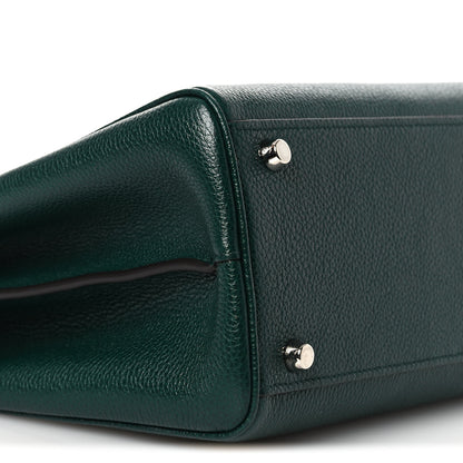 Gucci Grainy Calfskin Medium Zumi Top Handle Bag Vintage Green 10 of 16