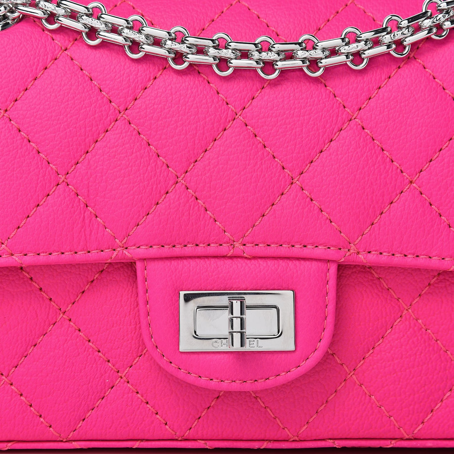 Goatskin Quilted 2.55 Reissue Mini Flap Fluorescent Pink