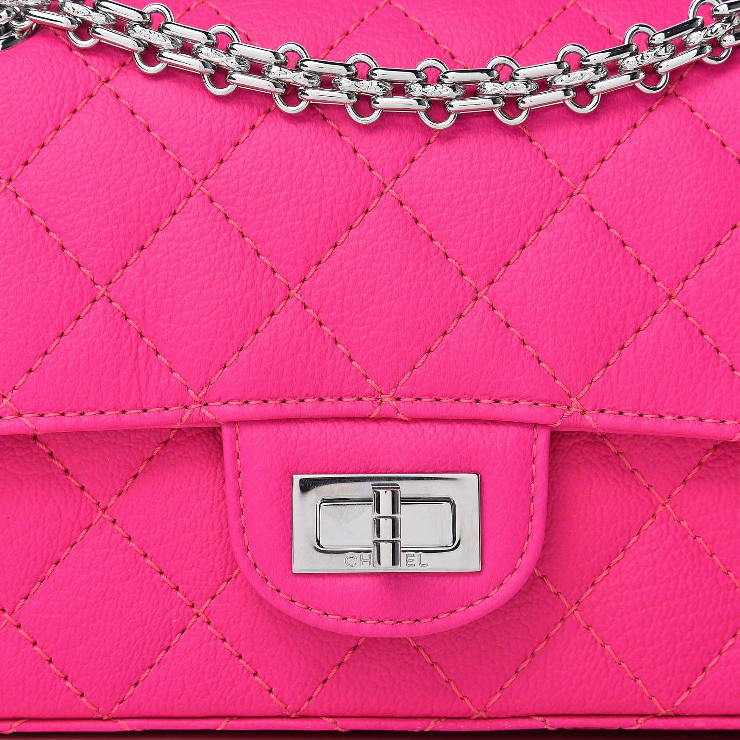 Chanel Goatskin Quilted 2.55 Reissue Mini Flap Fluorescent Pink 8 of 10