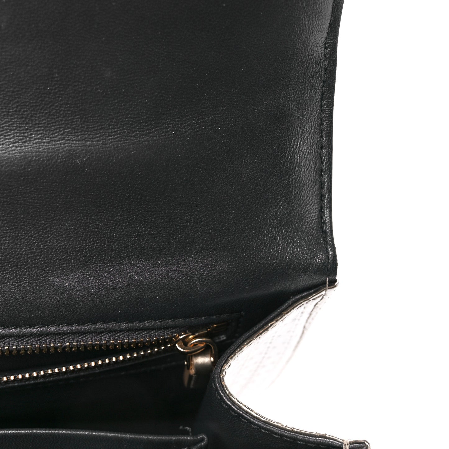 Metallic Patent Micro-Cannage Medium Diorama Flap Bag Silver