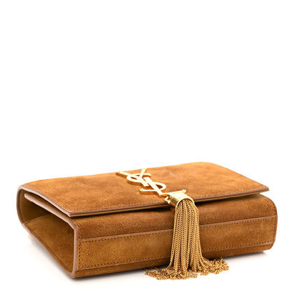 Saint Laurent Suede Small Classic Monogram Kate Tassel Satchel Light Ochre 4 of 12