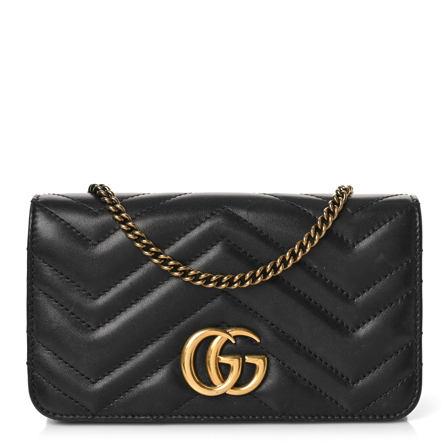 Calfskin Matelasse GG Marmont Mini Bag Black