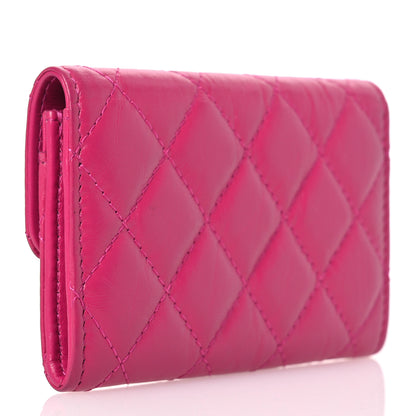 Chanel Aged Calfskin Quilted Reissue Flap Card Holder Fuchsia 3 of 12