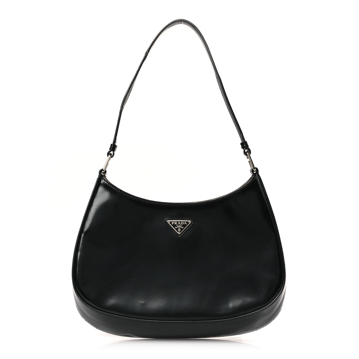 Prada Spazzolato Cleo Shoulder Bag Black 1 of 8