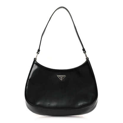Prada Spazzolato Cleo Shoulder Bag Black 1 of 8