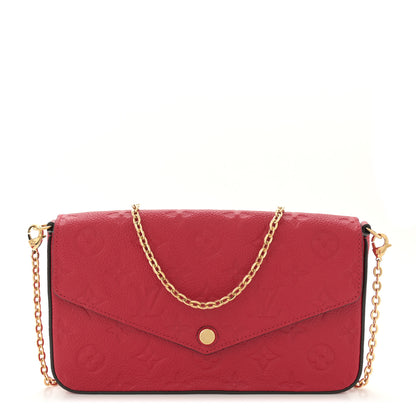 Louis Vuitton Empreinte Pochette Felicie Chain Wallet Scarlet 1 of 10
