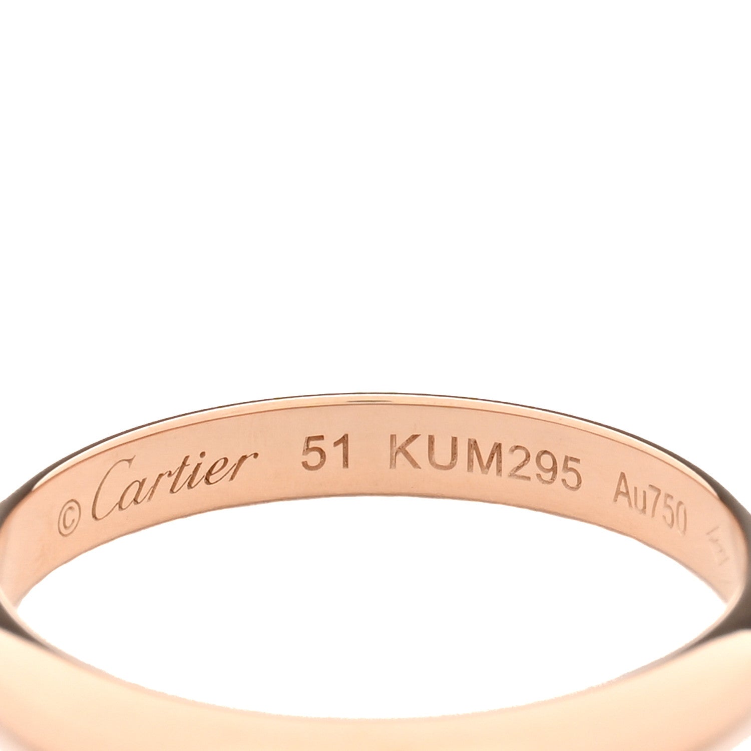 Cartier 18K Pink Gold 2.5mm 1895 Wedding Band Ring 51 5.75 4 of 4