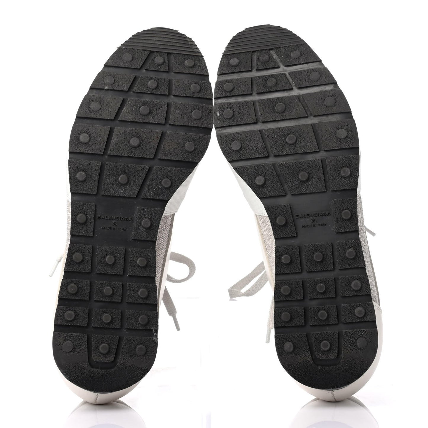 Calfskin Knit Womens Race Runner Sneakers 38 White