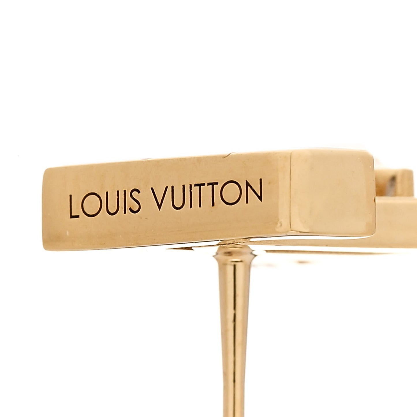 Metal Enamel LV Iconic Earrings Gold