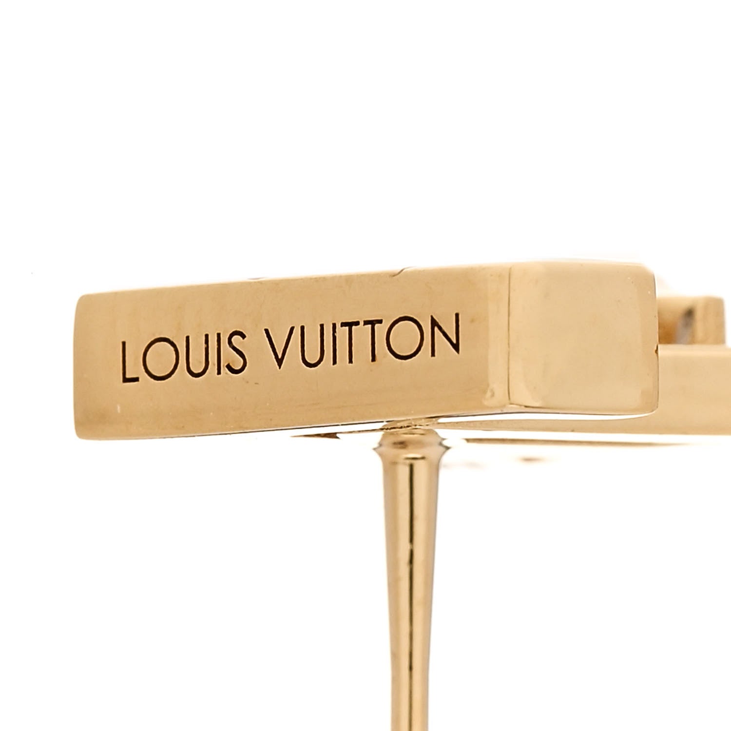 Louis Vuitton Metal Enamel LV Iconic Earrings Gold 5 of 6