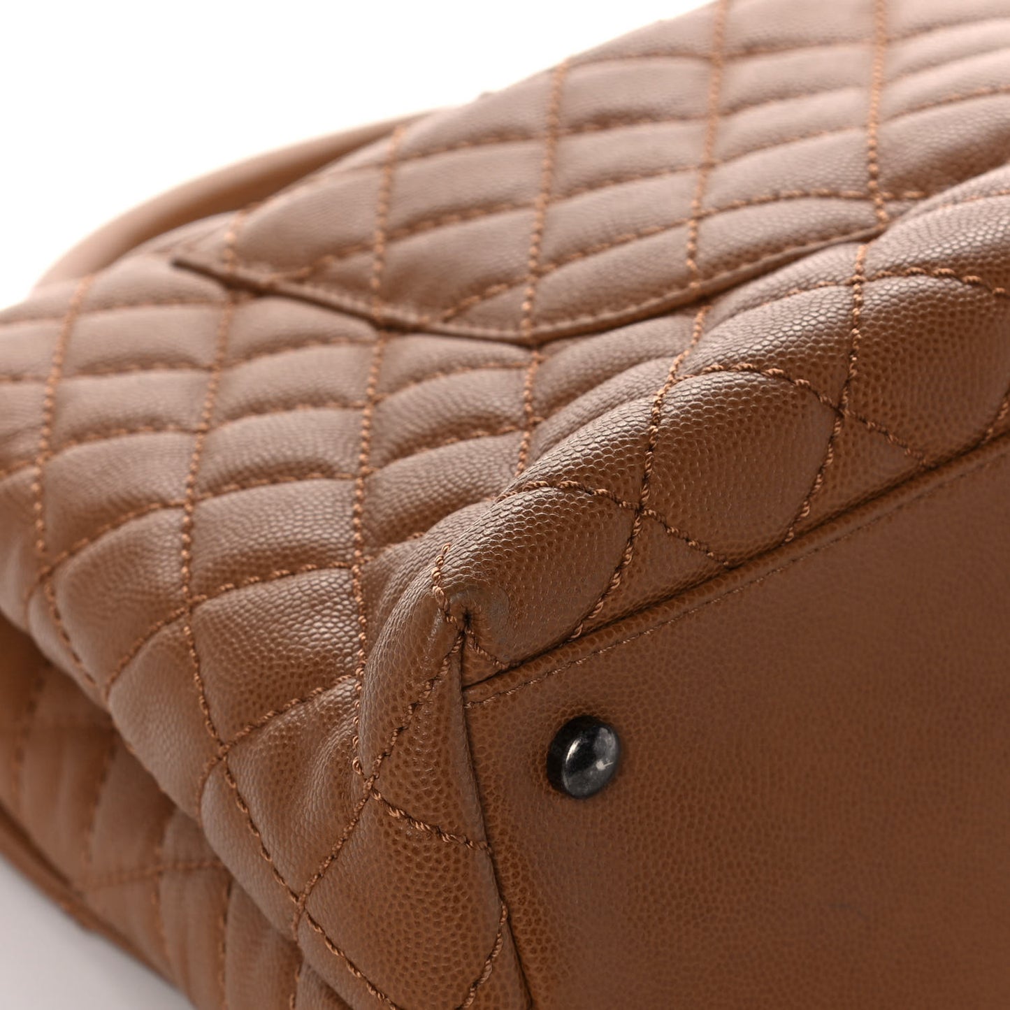 Caviar Quilted Medium Coco Handle Flap Camel