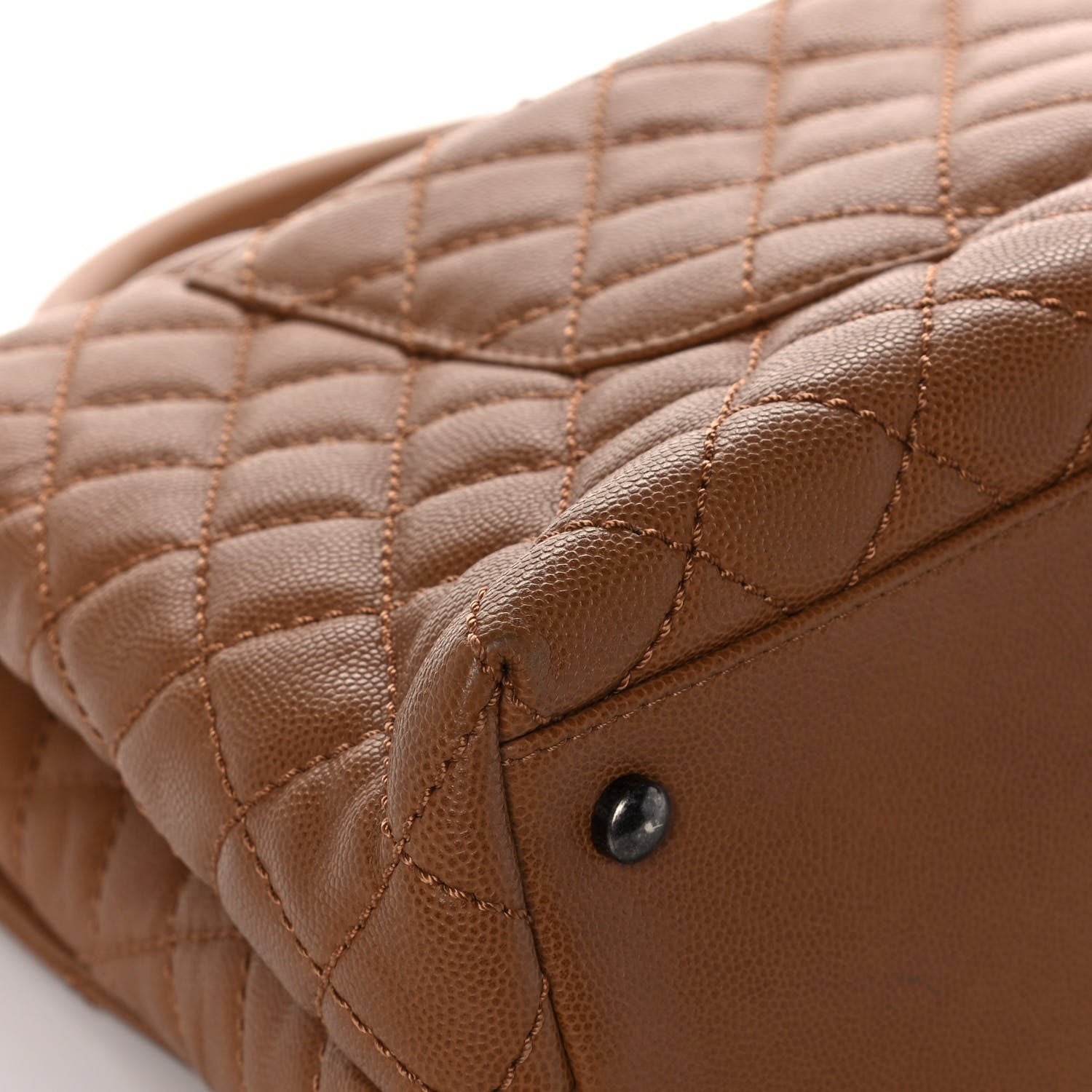 Chanel Caviar Quilted Medium Coco Handle Flap Camel 11 of 12