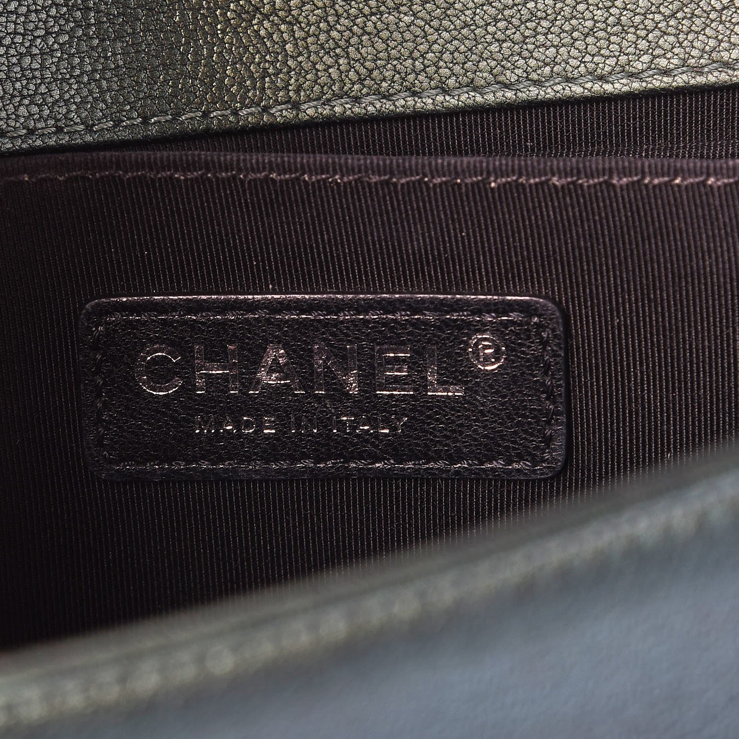 Chanel Iridescent Goatskin Quilted Medium Boy Flap Green 6 of 10