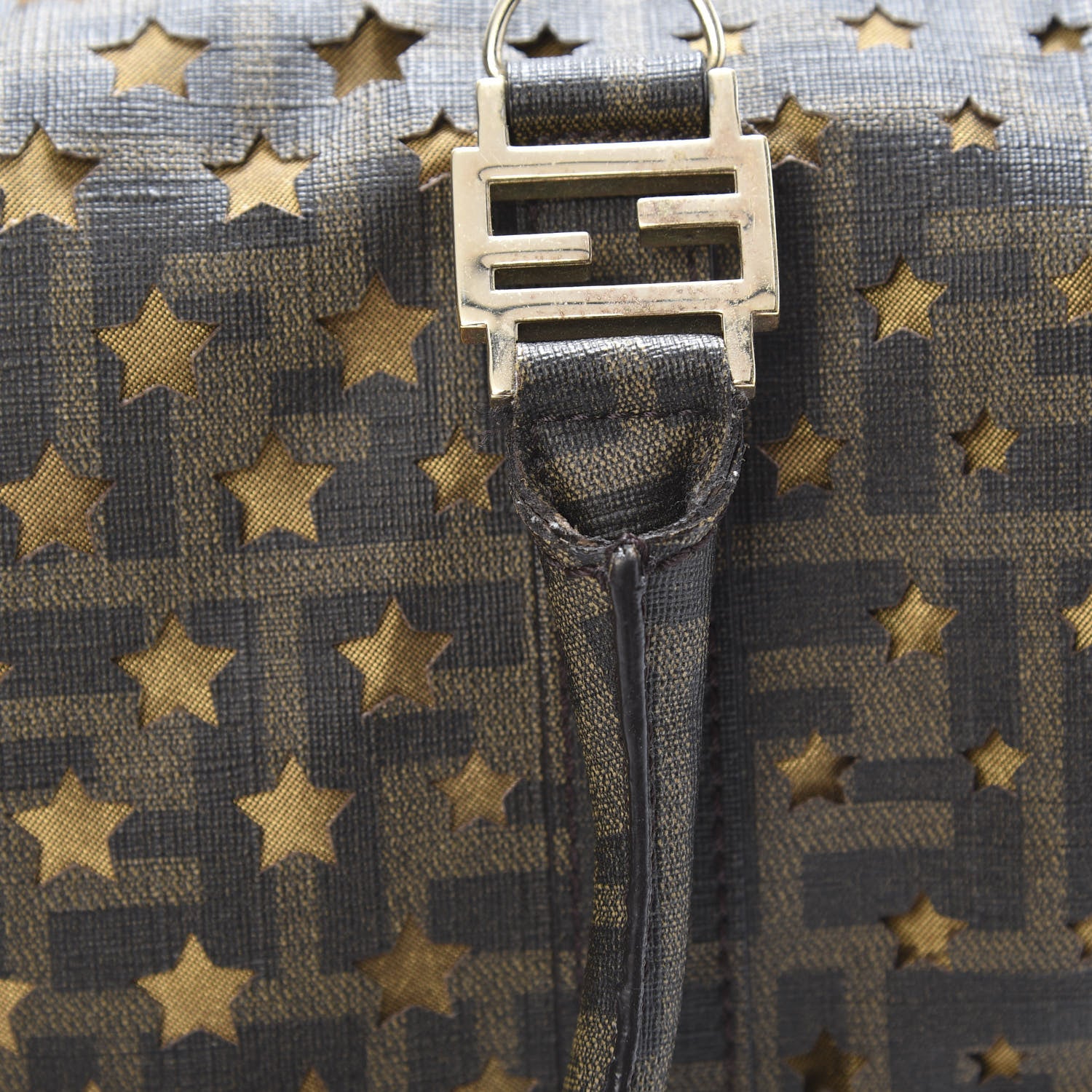 Fendi Zucca Spalmati Stars Small Forever Boston Tobacco 11 of 12