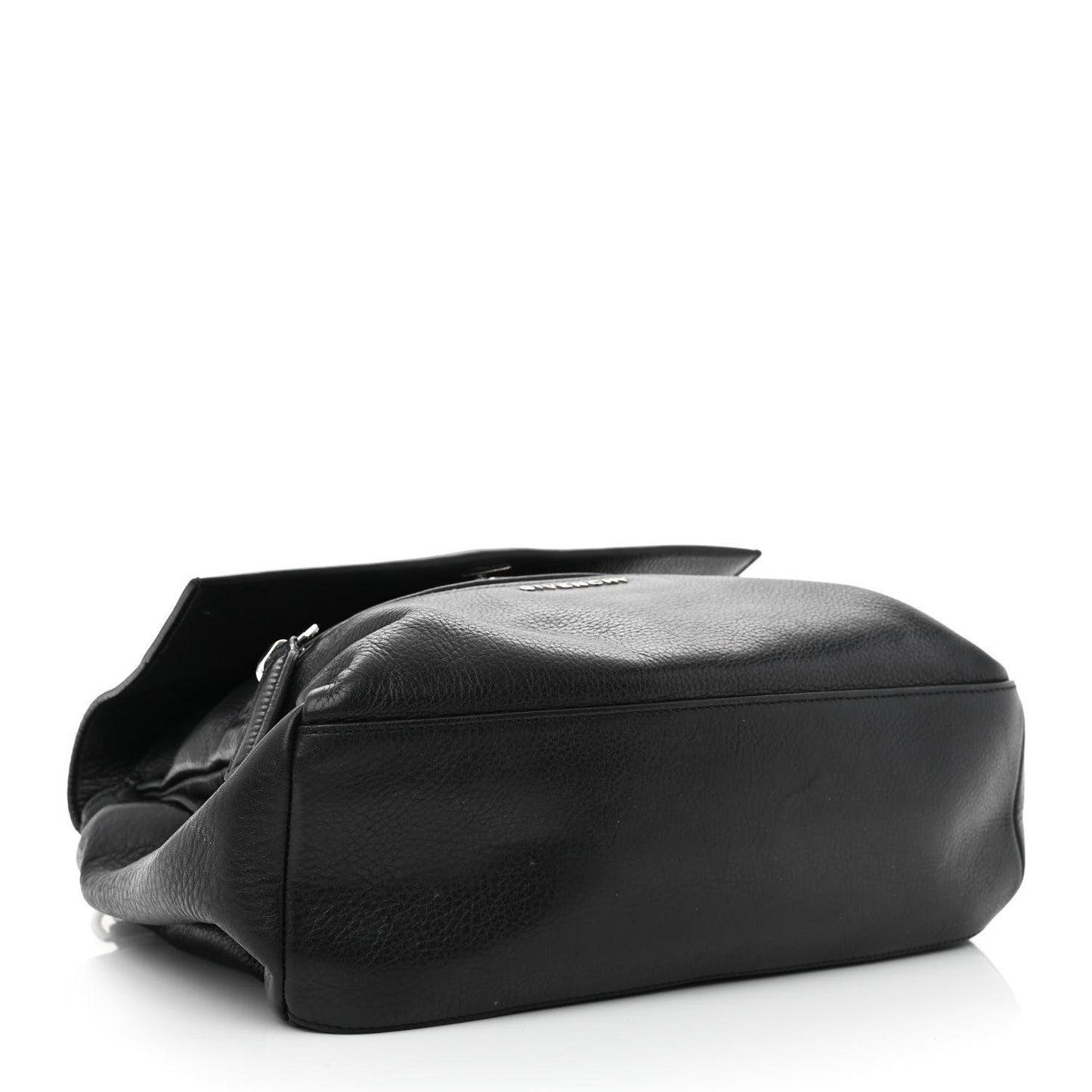 Pebbled Calfskin Small Pandora Pure Flap Bag Black