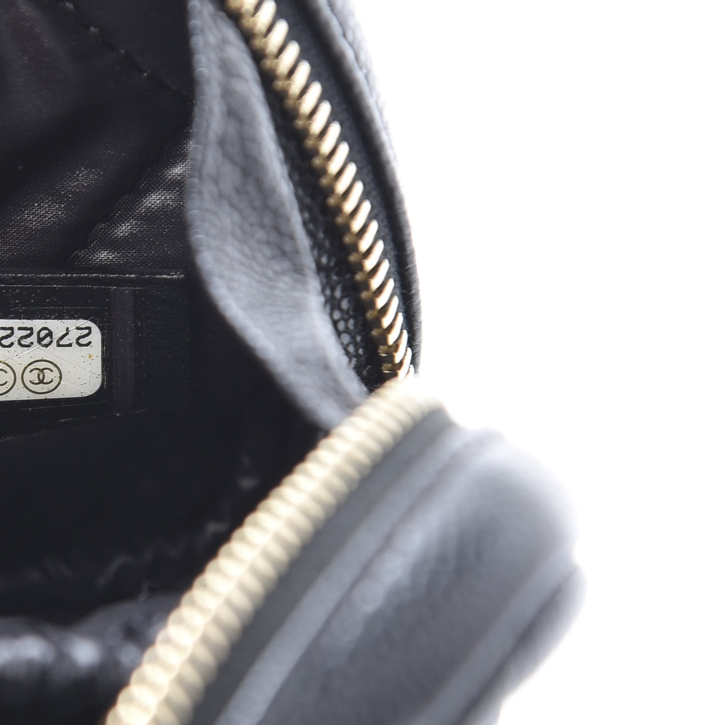 Caviar Quilted Small Curvy Pouch Cosmetic Case Black