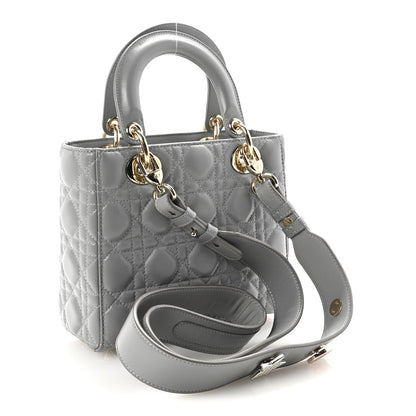 Christian Dior Lambskin Cannage Small My Lucky Badges My Lady Dior Grey 3 of 9