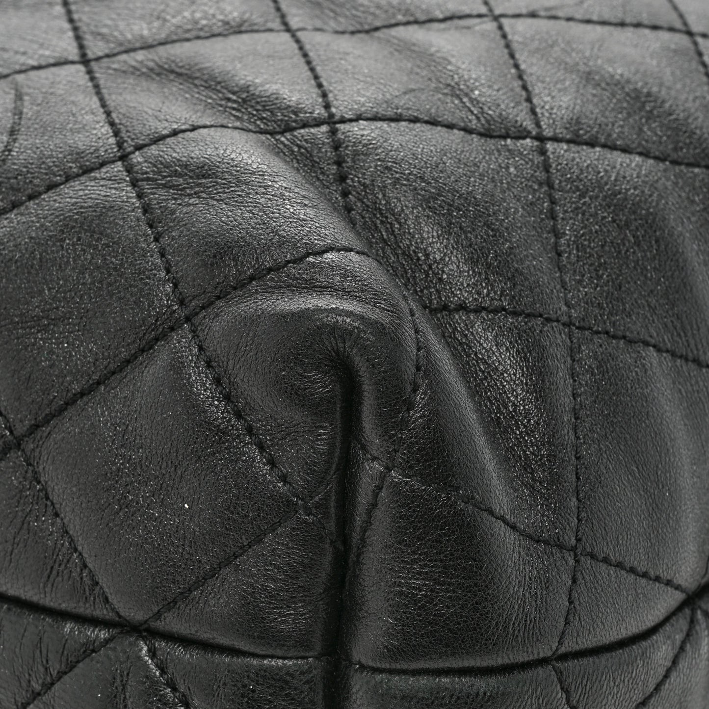 Lambskin Quilted Maxi Icare Shopping Tote Black