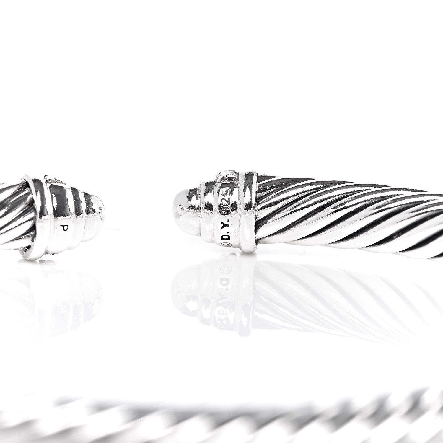 David Yurman Sterling Silver Diamond 5mm Cable Classics Dome Bracelet 5 of 5