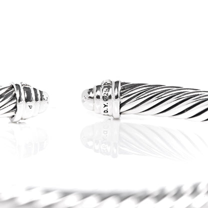 David Yurman Sterling Silver Diamond 5mm Cable Classics Dome Bracelet 5 of 5