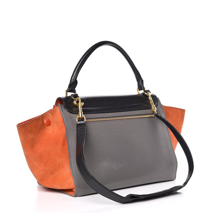 Celine Smooth Calfskin Suede Medium Tri-Color Trapeze Flamingo 3 of 24