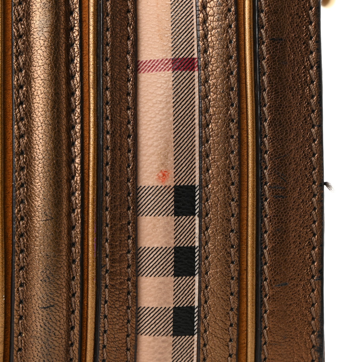 Burberry Haymarket Check Medium Alchester Bowling Bag Bronze 11 of 13