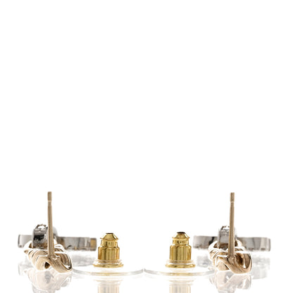 Chanel Metal Crystal CC Chain Drop Earrings Gold 3 of 5