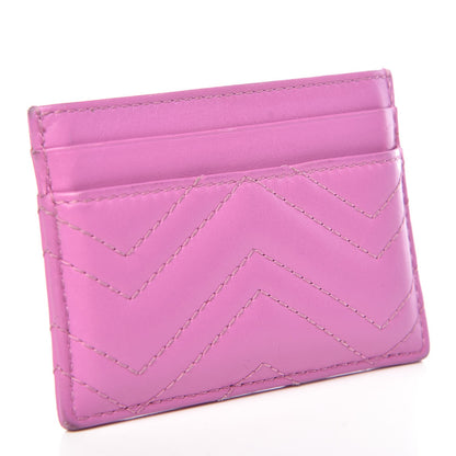 Gucci Calfskin Matelasse GG Marmont Card Holder Candy Mousse 3 of 8