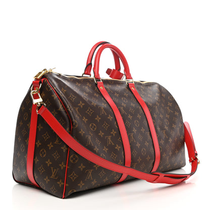 Louis Vuitton Calfskin Monogram Keepall Bandouliere 50 Coquelicot 3 of 12