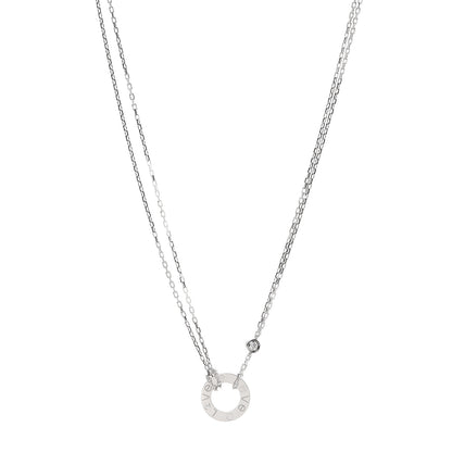 Cartier 18K White Gold 2 Diamond LOVE Necklace 1 of 6