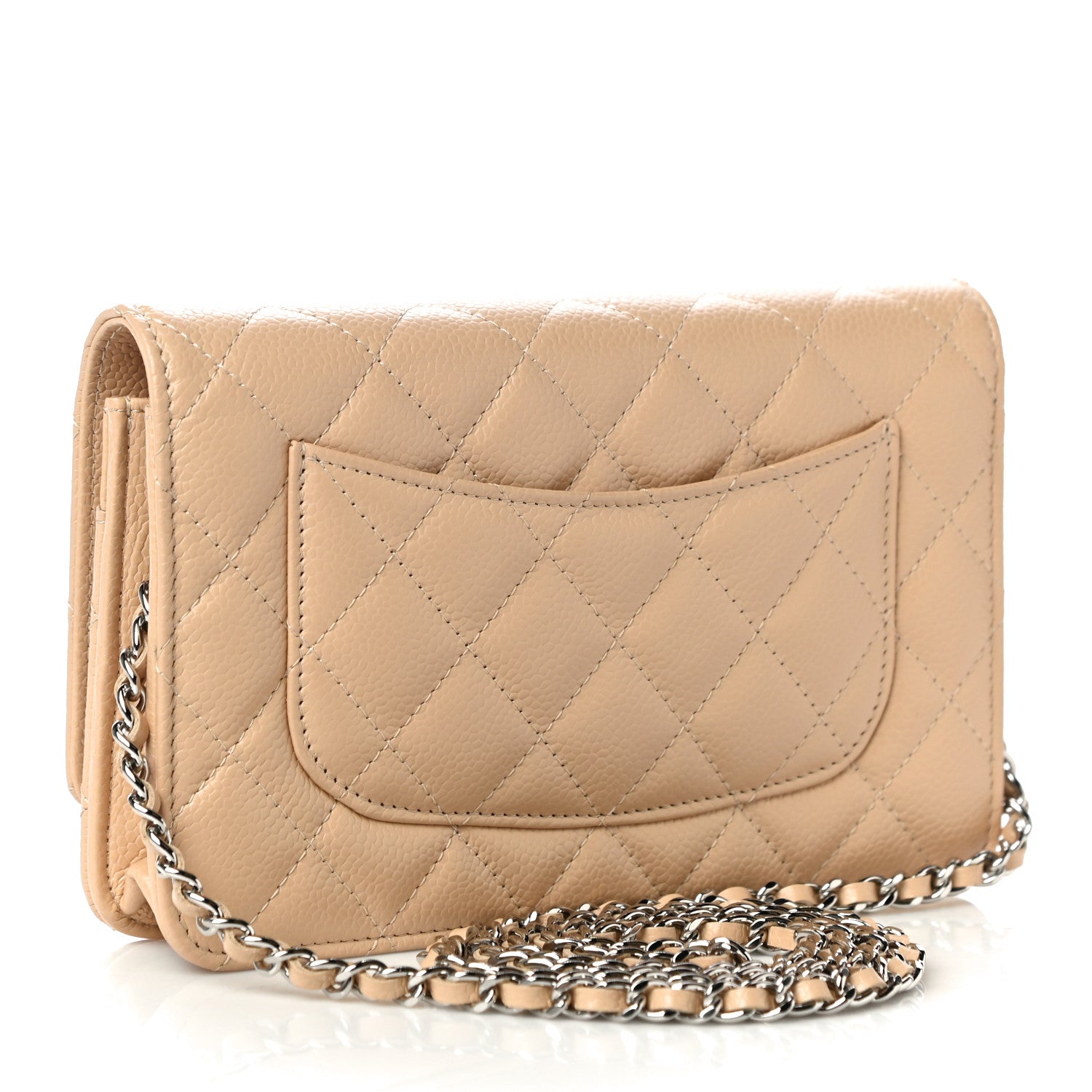 Chanel Caviar Quilted Wallet On Chain WOC Beige 3 of 14
