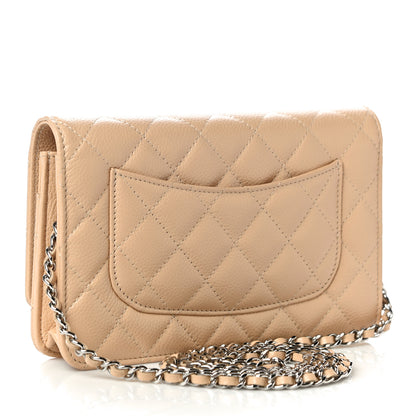 Chanel Caviar Quilted Wallet On Chain WOC Beige 3 of 14