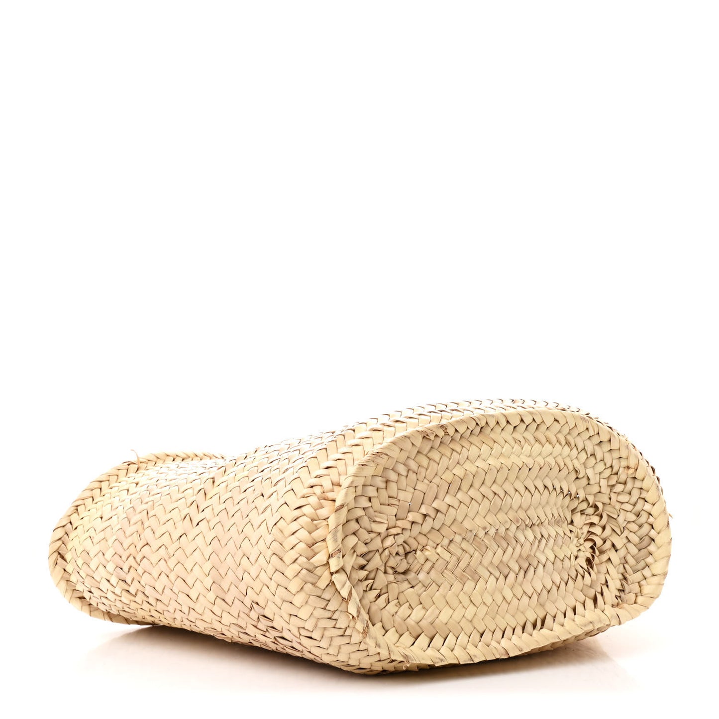 Raffia Calfskin Triomphe Medium Panier Tan