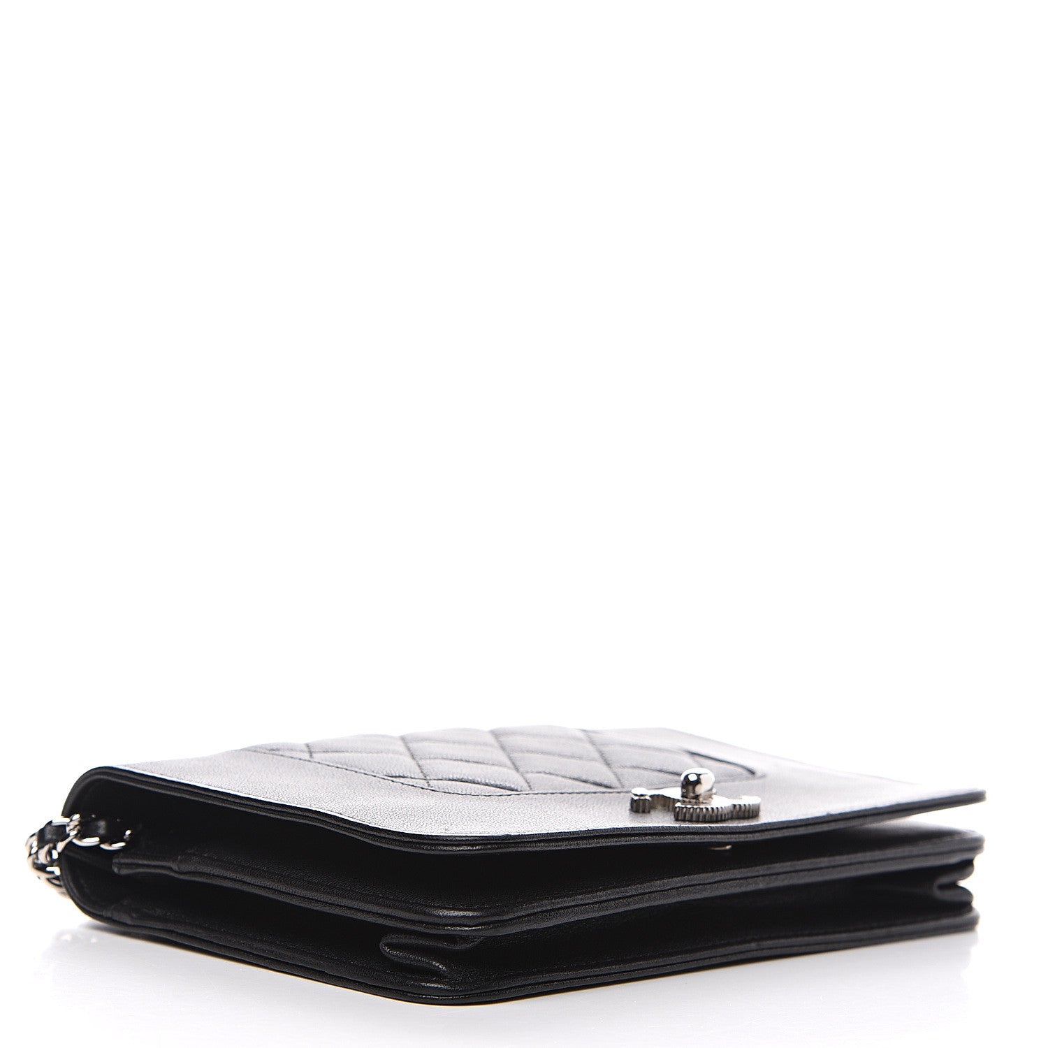 Chanel Sheepskin Quilted Mademoiselle Vintage Wallet On Chain WOC Black 3 of 15