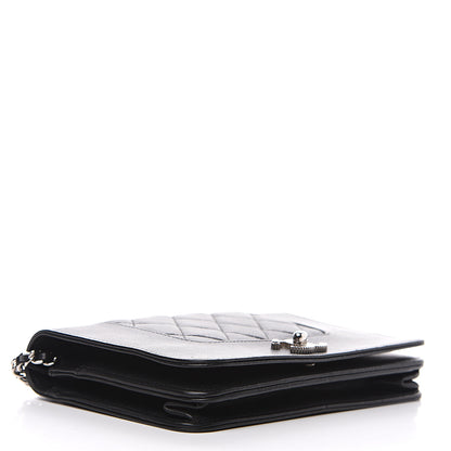 Chanel Sheepskin Quilted Mademoiselle Vintage Wallet On Chain WOC Black 3 of 15