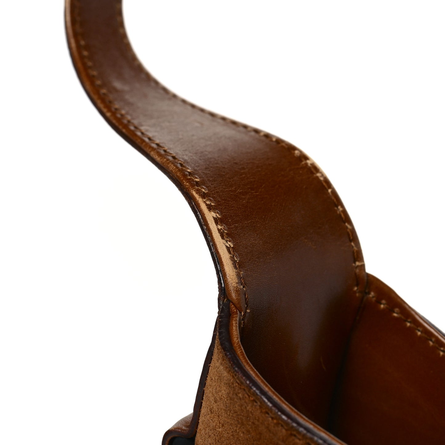 Suede Horsebit Drawstring Hobo Brown