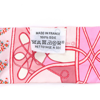 Hermes Silk Coup De Fouet Au Bloc Twilly Rose Nacre Turquoise 2 of 4